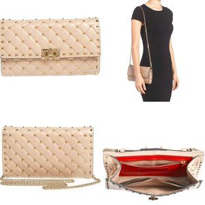 Valentino Garavani Quilted Rockstud Spike Chain Shoulder Bag